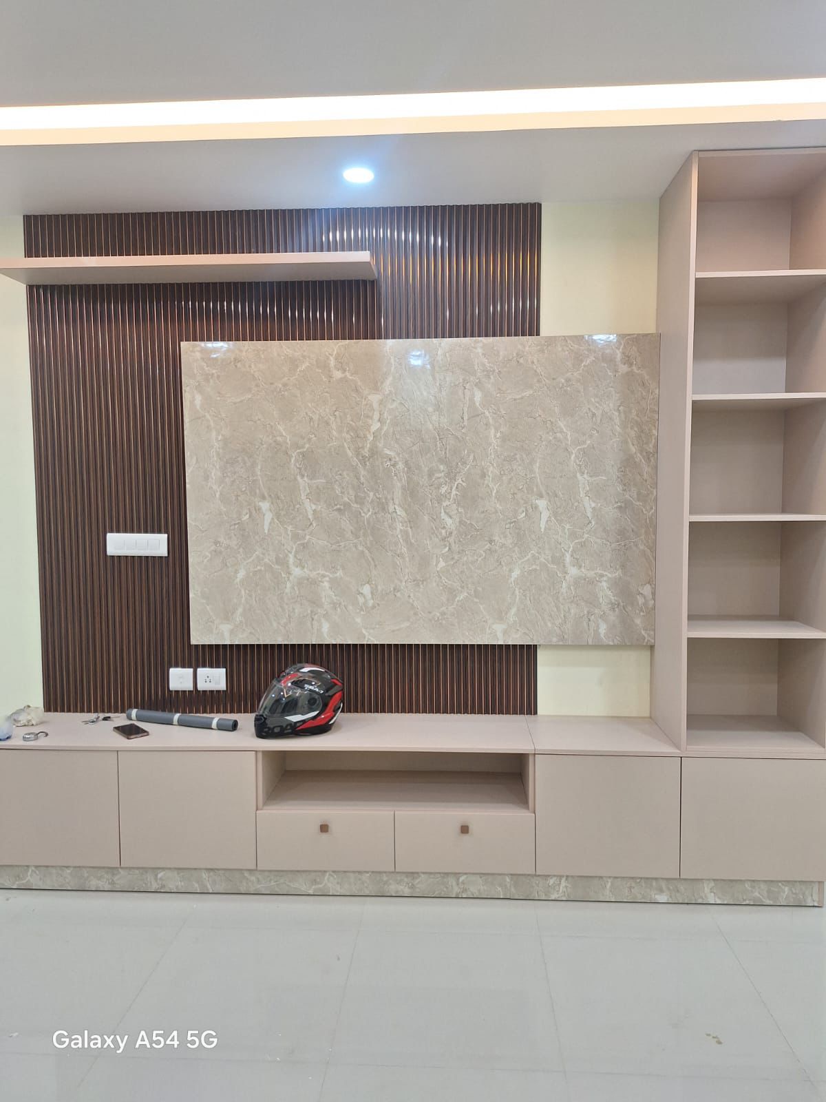 TV Unit with Marble Panel